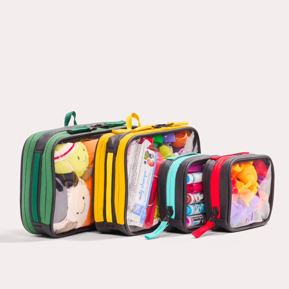 Set of Four Packing Organizers Lemon