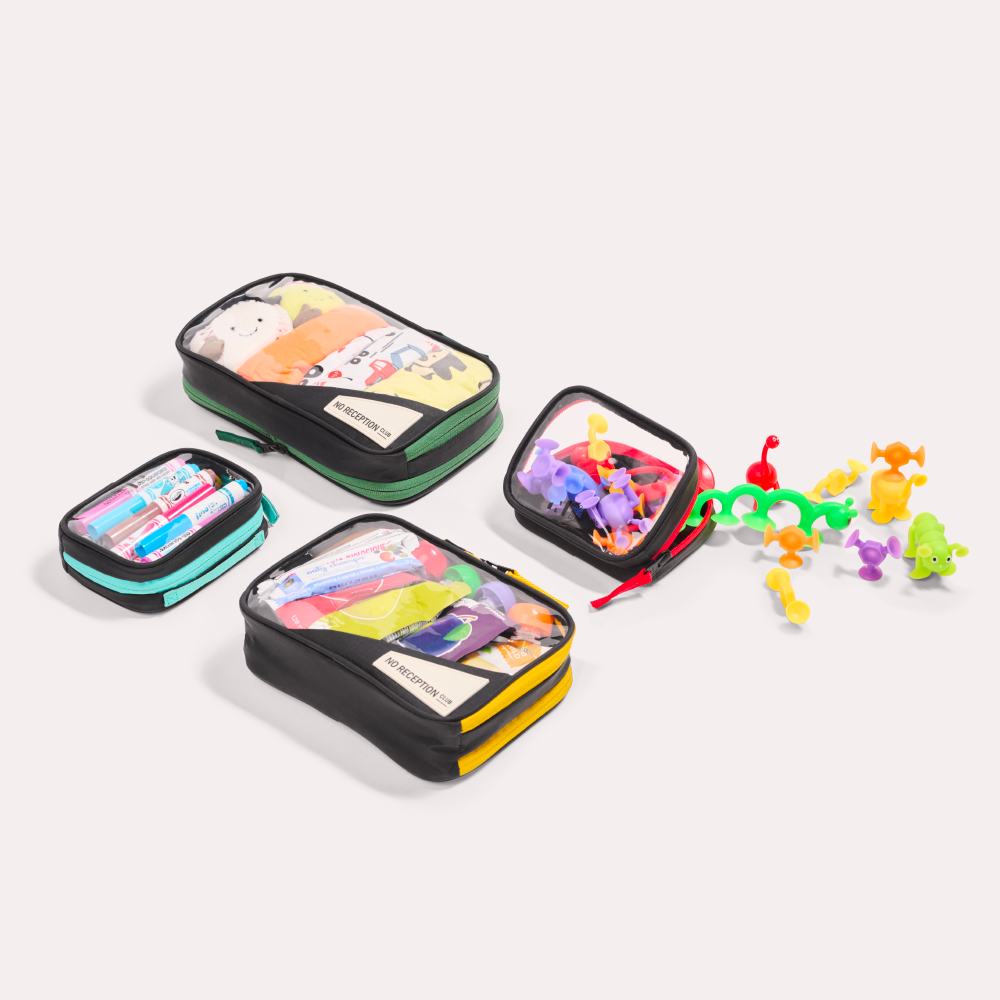 Set of Four Packing Organizers Lemon