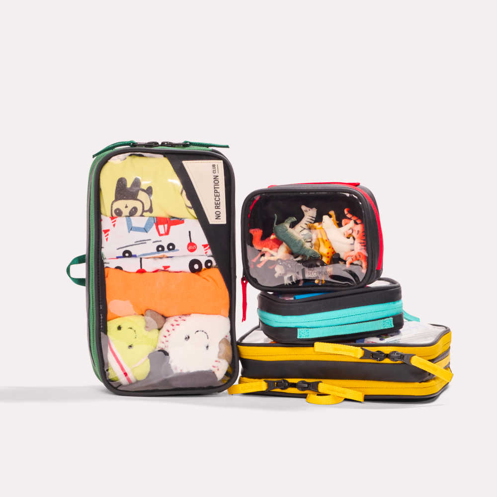 Set of Four Packing Organizers Lemon