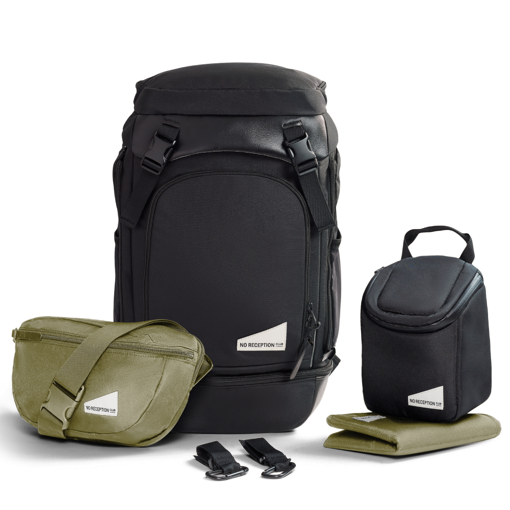 Black Travel Bundle with Olive Sidekick